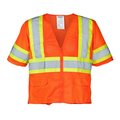 Ironwear Polyester Mesh Safety Vest Class 3 w/ Zipper & 6 Pockets (Orange/Large) 1293-OZ-LG